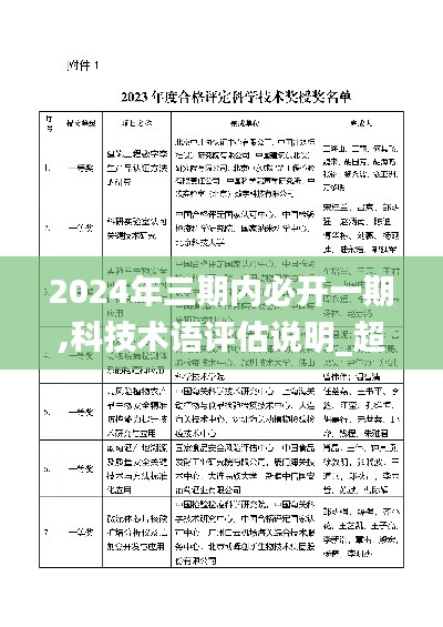 2024年三期内必开一期,科技术语评估说明_超值版11.414