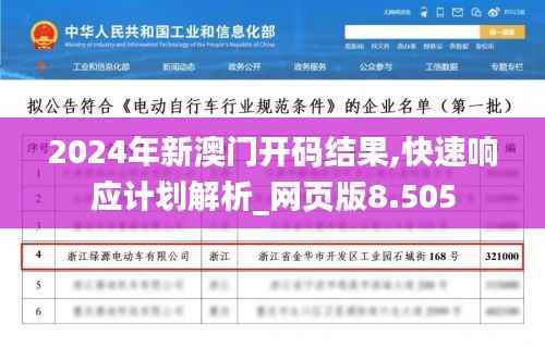 2024年新澳门开码结果,快速响应计划解析_网页版8.505