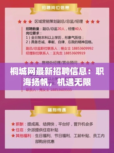 桐城网最新招聘信息:职海扬帆,机遇无限