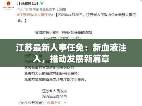 江苏最新人事任免:新血液注入,推动发展新篇章