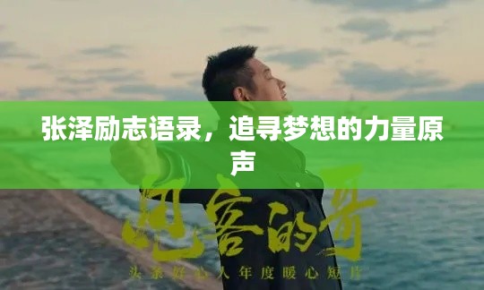 张泽励志语录,追寻梦想的力量原声