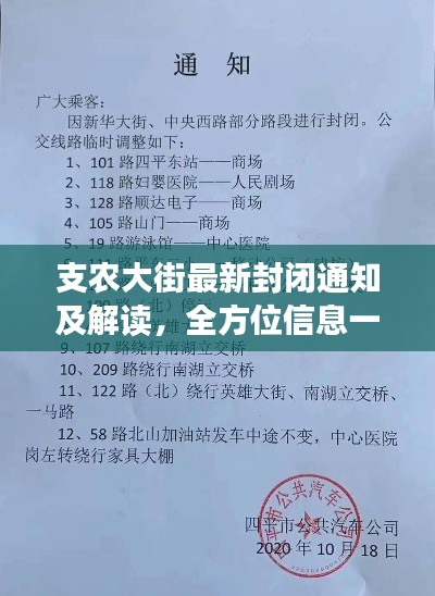 支农大街最新封闭通知及解读，全方位信息一网打尽