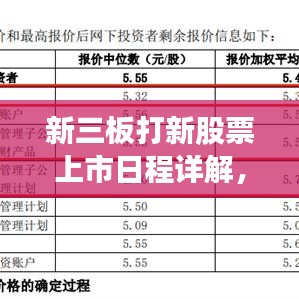 新三板打新股票上市日程详解,时间线解析及投资机会探讨
