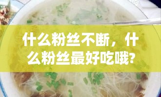 什么粉丝不断,什么粉丝最好吃哦?